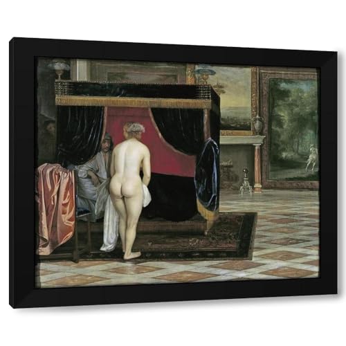 Eglon Van Der Neer 33x28 Extra Large Black Modern Framed