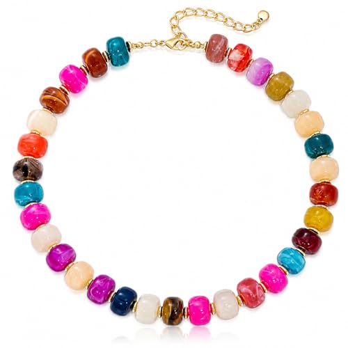 Adkoat® Colorful Beaded Necklace for Women - Chunky Statement Necklace by Adkoat - Used condition - US$8.99
