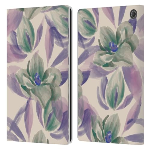 Étui portefeuille en cuir compatible avec Amazon Fire Max 11 2023 motif peinture magnolias