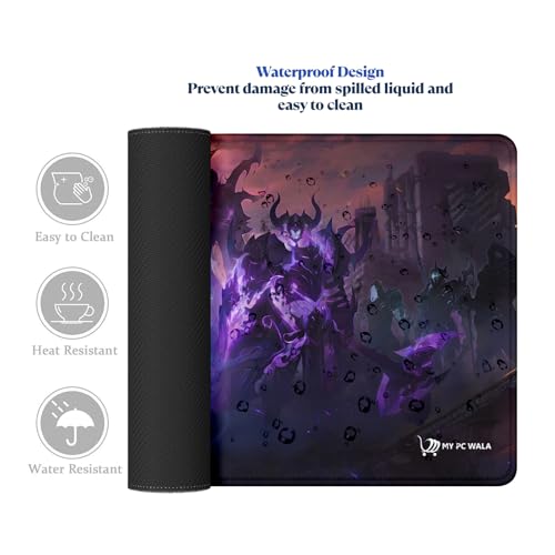 Image of MYPCWALA- Solo Leveling Jinwoo Desk Mat for Office & Gaming - 11x23 inch, Waterproof, Anti-Slip Rubber Base, Scratch Resistant, Multi-Color Design for Students & Professionals