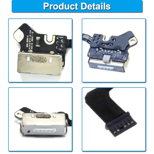 ZHUROUPU DC-in Power Jack Board Ersatz für MacBook Pro Retina 13“ A1502 2013-2015, Dock Connector Ladeport Connector Flex Kabel Ersatz 820-3584-A 923-0560 923-00517 mit Reparaturwerkzeug