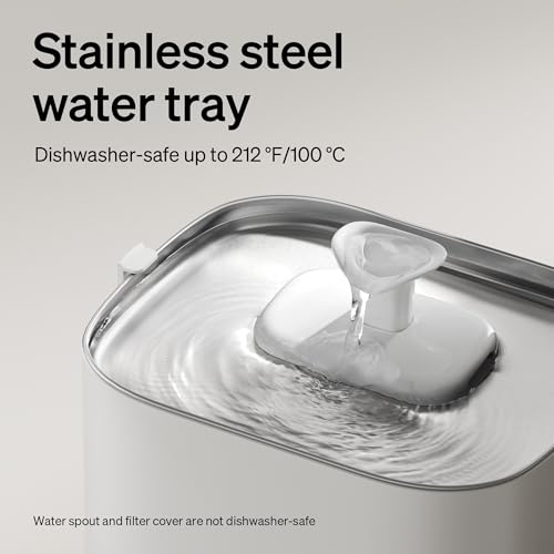 Image of PETLIBRO Upgrade Cordless Cat Water Fountain + 8 Packs Genuine Cat Fountain Filter Replacement, App Monitoring 3L /101oz Dockstream 2 Pet Water Fountain with Stainless Steel Tray, 4-Month Set Easy-Swap