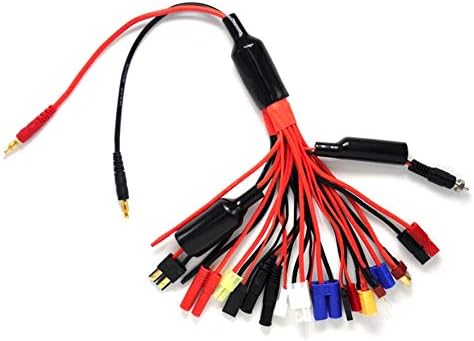 Preamer RC Products 20-in-1 Banana Plug Squid Charger Adapter Lead Cord TRX,JST,FUTABA,T Plug XT60 XT30 Connector Plug (20 in 1)