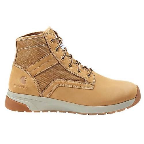 Image of Carhartt Force Lightweight Sneaker Boots - Full-Grain Leather, Soft Round Toe, Slip-Resistant with FastDry Technology, Wheat Nubuck - 10.5 W