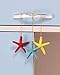 LJY 40 Pieces 2.3 Inches Resin Pencil Finger Starfish with Rope for Christmas Tree Hanging Ornaments Beach Theme Wedding Home Decor & DIY Craft Project, 10 Colors