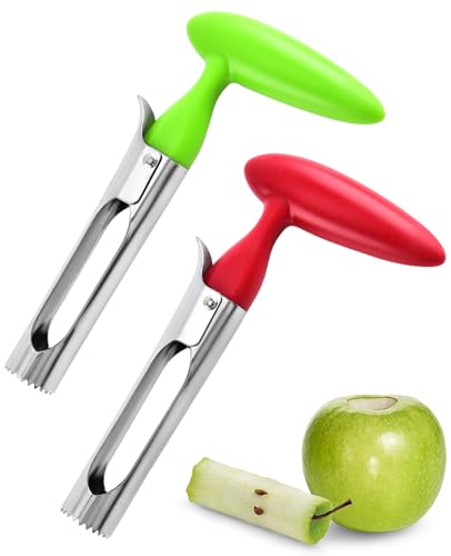 Bettinay 2 Pcs Apple Corer Remover, Stainless Steel Apple Corer with Ergonomic Handle for Kitchen Apple Pears Bell Peppers