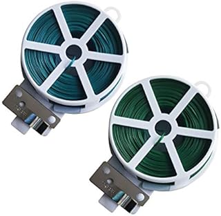 Eyerayo Garden Tie Wire,50M Flexible Twist Ties Plant Support Wires florist Cable for Gardening Green House Climbing Plant,Vines,Shrubs and Flowers(2 roll)