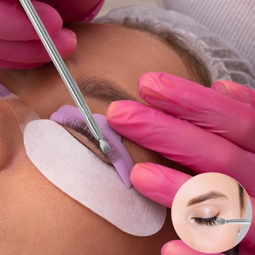 2 Stück Wimpernkamm Lash Lift Tool Kit Edelstahl Wimpernlifting Seperator Professionelles Wimpern Bürste Lash Lift Zubehör Metall Wimperntrenn Werkzeug (Gold und Silber)