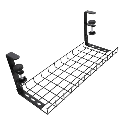 OUNONA Organizador de Cables para Escritorio, Bandeja Porta Cable sin Taladro, Gran Capacidad, Negro, 500mm miniatura 1