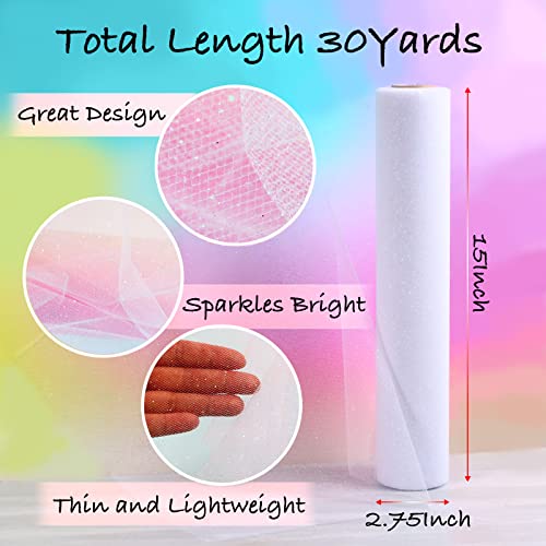 Premium 15” x 30 Yards Sparkling Glitter Tulle Rolls for Weddings, Parties, and DIY Crafts – Versatile Shimmering Ribbon for Gift Wrapping and Decorations 3 Premium 15” x 30 Yards Sparkling Glitter Tulle Rolls for Weddings, Parties, and DIY Crafts – Versatile Shimmering Ribbon for Gift Wrapping and Decorations - Image 2