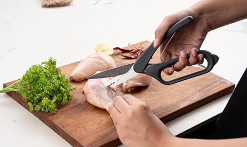 Image of Zyliss All Purpose Shears - Stainless Steel, Heavy-Duty Kitchen Scissors for Food - Spring-Assisted Chef Scissors for Poultry, Vegetables & More - Dishwasher Safe - Multi-Purpose Kitchen Tool