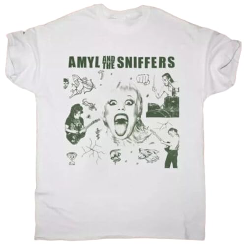 DHXKLCF Retro Amyl And The Sniffers Tee ShirtWhiteXXL