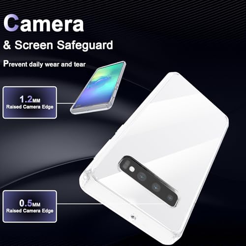 Image of Case for Samsung Galaxy S10 Plus, Military Grade Drop Protection Phone Case, Yellowing Resistant, Anti-Scratch Hard PC Back, Shockproof Hard Ultra-Thin Protective Cover, Clear