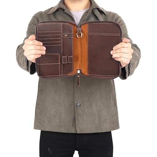 LUXE-RANGE Personalized Leather Portfolio & Document Bag with Zipper – Custom Padfolio, Business Gift for Men - Thumbnail 6