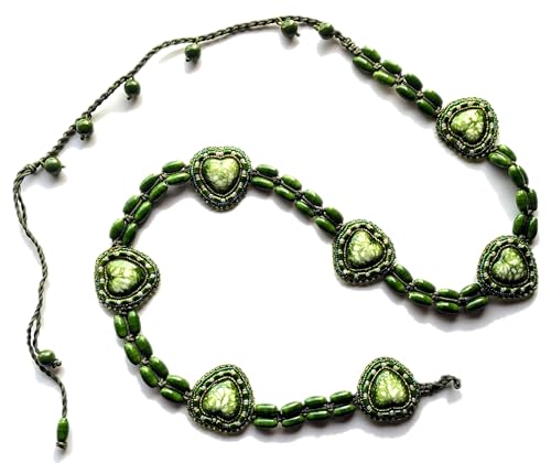 Ceinture artisanale pierre vert clair en porcelaine d'exception pour femme