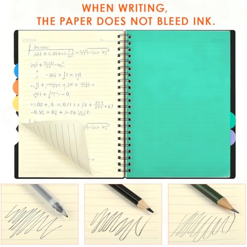 MOPLA Spirale Notizbuch DIN A4 liniert mit Trennblättern 290 Blatt Spiralblock Hardcover,21X29.5CM Notizbuch mit Register,Ringbuch Spiralblock Notizblock mit Trennwand für Arbeit Schule Schreiben