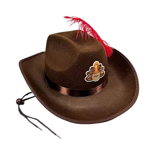 Sombrero de vaquero, accesorio de cabeza para disfraz de acción de gracias, sombrero de fiesta de ala ancha, para celebración de otoño y carnaval, concierto, mascarada, fiestas disfrazadas para