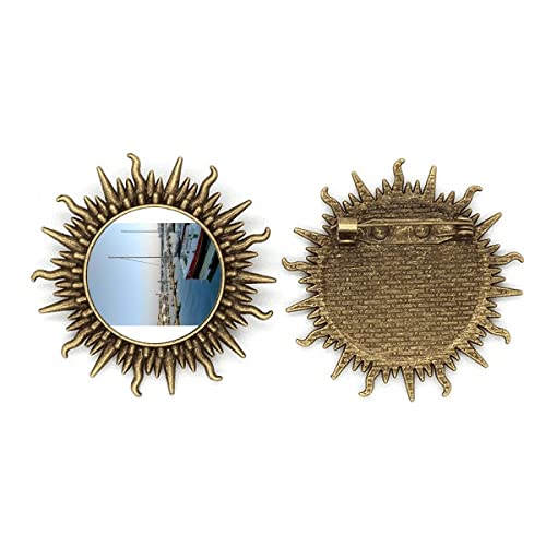 Broche Haken de Mode en Métal : Photographie Art Déco de Wharf Ship pour Vêtement