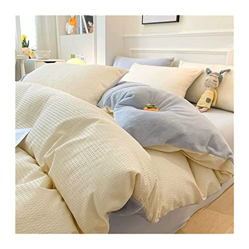 Couvrette de couette ensemble d'hiver coral velvet parure lit velours crème 4 pièces
