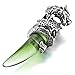 INBLUE Dragon Wolf Tooth Pendant for Men Women Stainless Steel Cool Necklaces Simulate Crystal Gemstone Boyfriend Gifts Jewelry with 23 Inches Chain (Dragon, Green)