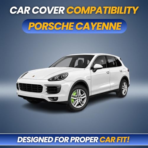 Image of Car Cover for Porsche Cayenne | 100% Waterproof Heavy-Duty 3-Layer Car Body Cover | All-Weather Rain, UV, Sun & Dust Protection | Custom Fit | Mirror & Antenna Pockets | Navy Blue