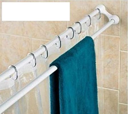75 - 125 cm extensible toallero doble barra para cortina de ...