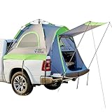 JOYTUTUS Semi-Automatic Truck Bed Tent with Awning, Easy Set-up with Pre-Assembled Design, 2 Person Portable Truck Camping Tent with Rainfly for 5.5FT-5.8FT Pickup Truck Bed, Waterproof PU2000mm