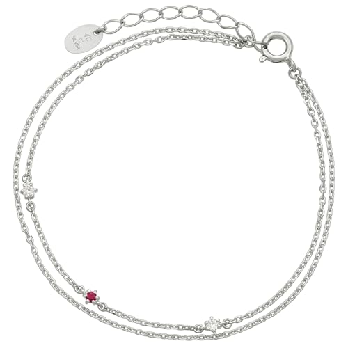 [ヨンドシー] 公式 7月誕生石 エターナル シルバー ブレスレット ジュエリーケース付き 三石モチーフ ルビー 華やか 記念日 プレゼント レディース 112434731807 - 4℃(ヨンドシー) - 商品画像