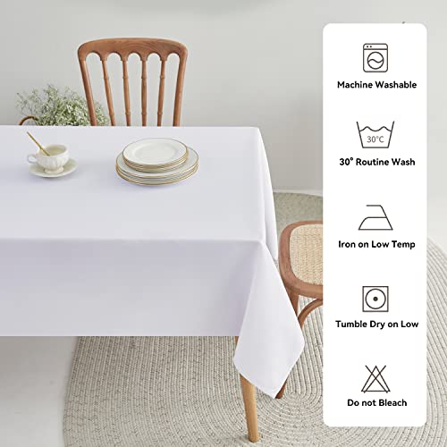 Romanstile Rectangle Tablecloth - Waterproof And Wrinkle Resistant Washable Polyester Table Cloth For Kitchen Dining/Party/Wedding Indoor And Outdoor Use (60 X 84 Inch, Pure White) #TOP6