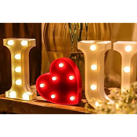 Proyatech LED Light Up Letter DIY Combination for I Love You Sign ICE Sign I Miss You Sign Merry Christmas Sign TIP Sign SIT Sign etc. Battery Powered Warm White Night Light (Letter I) Cover