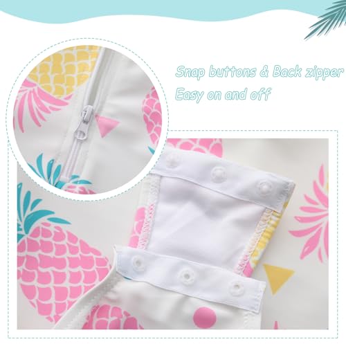 Image of Baby and Toddler Girls One Piece Rash Guard Swimsuits for Girls Long Sleeve Swim Shirts with Sun Protection