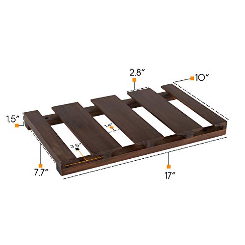 Rustic State Eze 4 Sectional Wood Under Cabinet Wine Glass Holder Wine Glass Rack Hanging Shelf Stemware Bar Organizer - 12 Wine Glass Storage - 10 Inch Deep - Chestnut Stained - Thumbnail 5