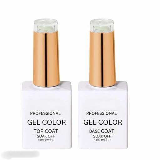 Transparent Gel Nail Polish Top and Base Coat Soak Off, 15ml | Pack of 2, Soak Off Formula-image-8