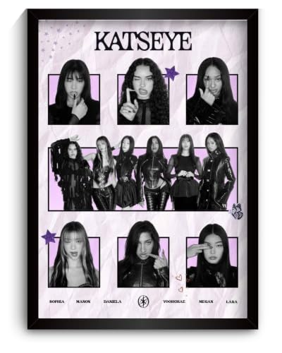 Image of Katseye Poster Aesthetic | Katseye Framed A4 Poster | Sophia, Manon, Daniela, Yoohchae, Megan, Lara| 31 x 23 cm | Sleek Aesthetic Frame for Wall, Room Decor, Gifting, Study Table (F 205)