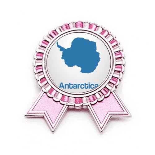 Broche Antarctique bleue et rose en métal M pour sublimer un manteau