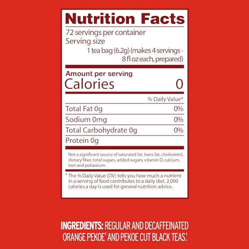 Image of Luzianne Unsweetened Half-Caff Iced Tea Bags, Family Size, 18ct Box (Pack of 6)