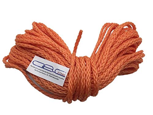 Cima Corda Galleggiante Treccia per Salvagente Anulare da 30 Mt Metri Diametro 8 mm Omologata per la Nautica Imbarcazione Barca in Levilene Arancione