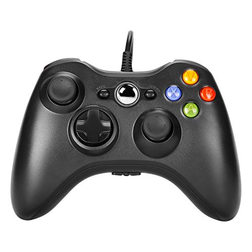 PomisGam Wired Controller PC Game Console Compatible for Microsoft Xbox 360 Xbox 360 Slim PC Windows 7 8 10 Steam, Wired USB Gamepad with Dual Vibration and ergonomics