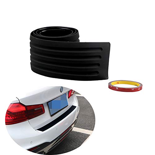 Rear Bumper Protector Guard Universal Black Rubber Scratch-Resistant Trunk Door Entry Guards Accessory Trim Cover For Suv/Cars(35.8Inch) #TOP3