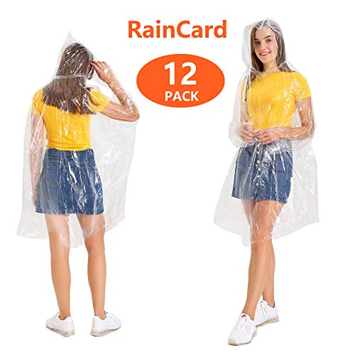 TNTOR Disposable Rain Poncho One Time Emergency Raincoat Protective Suit for Outdoors, Hiking, Camping,Family Packs Raincard