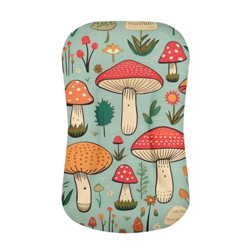 Image of ZOUTAIRONG Mushroom FlowerSoft Bassinet Sheets Dinosaur Comfy Polyester Cradle Sheets for Baby Boys Girls Universal Fit for Most Cradle and Bassinet Mattress Blue