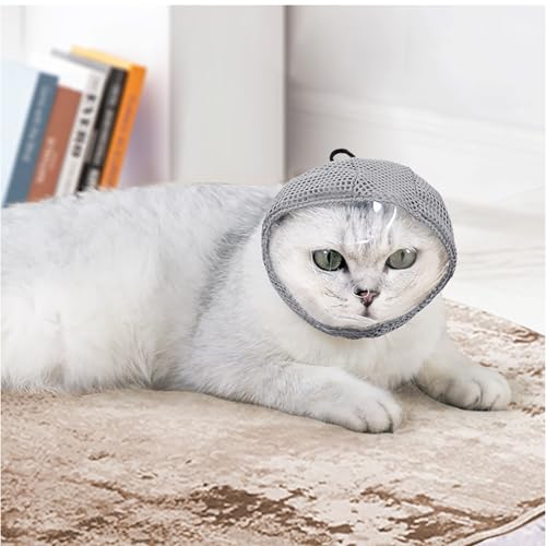 Cat Muzzle for Grooming, Adjustable Transparent Anti-Bite Cat Mask for ...