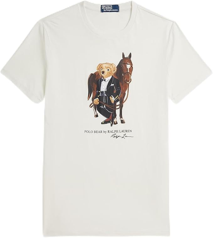POLO RALPH LAUREN Mens Slim Fit Polo Bear Cotton T-Shirt White Large