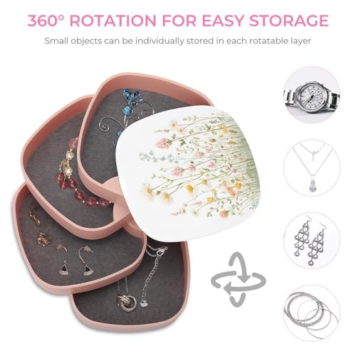 Boîte à bijoux rotative sauvage pour ranger vos bagues sur la coiffeuse - 5