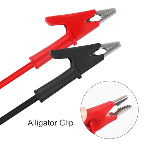 Image of 4PCS Stackable 4MM Banana Plug to Alligator Clip Test Lead Wire Cable Banana Plug Test Lead for Electrical Test(2 Red and 2 Black)
