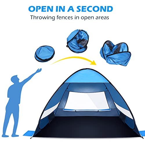 Pop Up Beach Tent For 4 Person Easy Setup And Portable Beach Shade Sun Shelter Canopy With Upf 50+ Uv Protection For Family Size #TOP3