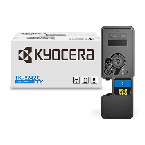 Image of KYOCERA TK-5242C Cyan Toner Cartridge for M5526cdw / P5026cdw Model Laser Printers (1T02R7CUSV)