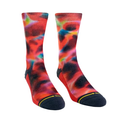 MERGE4 Daniel Jean-Baptiste Red Water Color Crew Socks for Men and Women Awesome Elastic Arch Support Non Slip