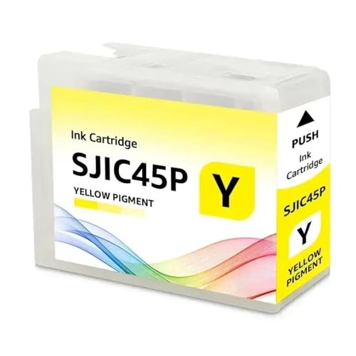 Cartouche d'encre jaune SJIC45P T52Q4 pour imprimante d'étiquettes CW-C4040 avec puce