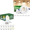 zouzai 12 Pack 6 Inch Ultra-Thin LED Recessed Ceiling Light with Junction Box 5CCT Adjustable Dimmable 6 Pack 4 inch 5CCT LED Gimbal Led Recessed Light with Junction Box, 90° Adjustable